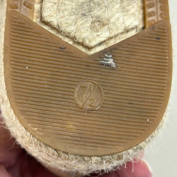 Kate Spade Gold Platform Bow Logo Leather Espadrille Sz 7.5 EUC MSRP $198 - Picture 7 of 8